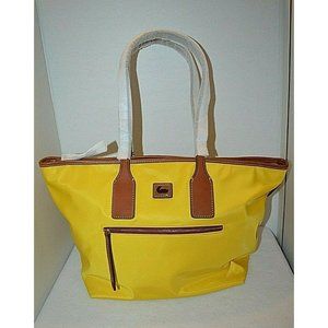 New Dooney & Bourke Yellow/ Brown Nylon Wayfarer Tote